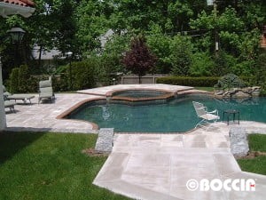 Pool area stone brick